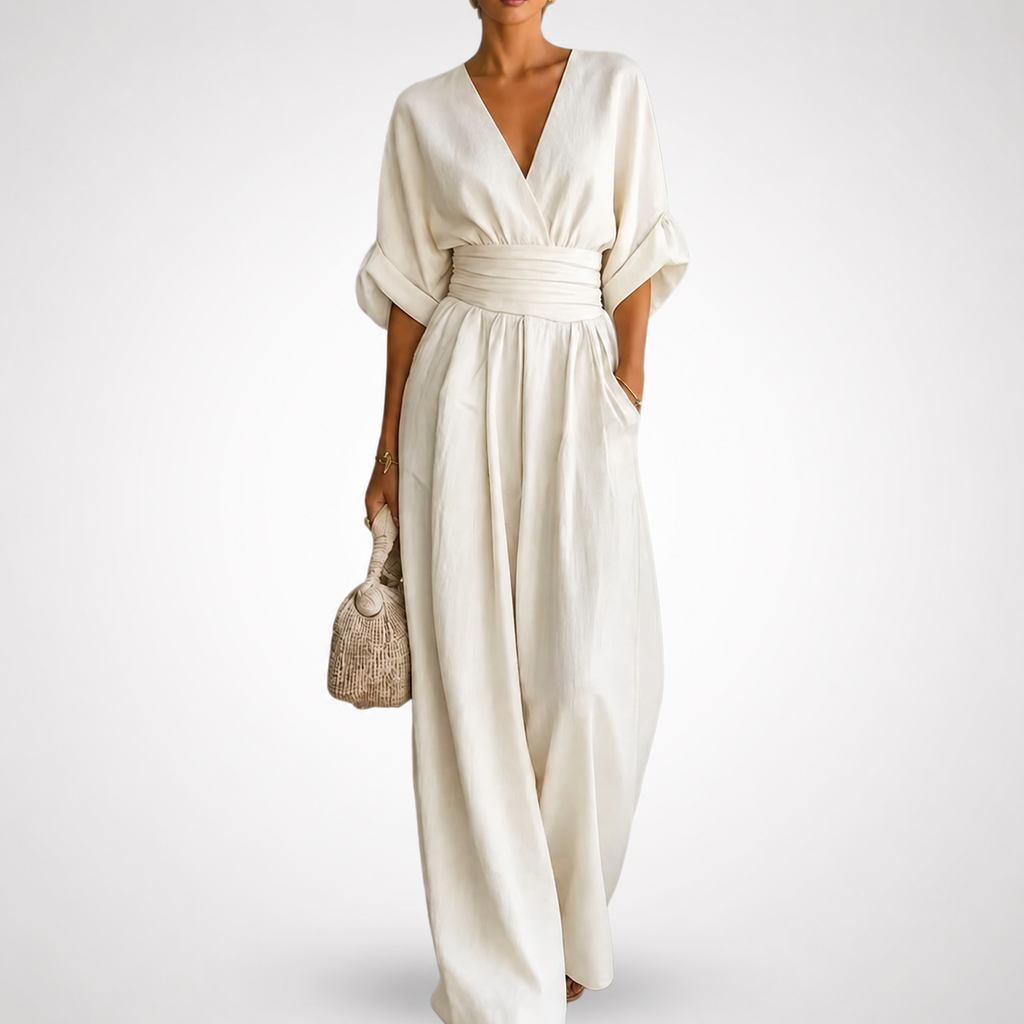 ISABELA - ELEGANTE MONO CON CUELLO EN V