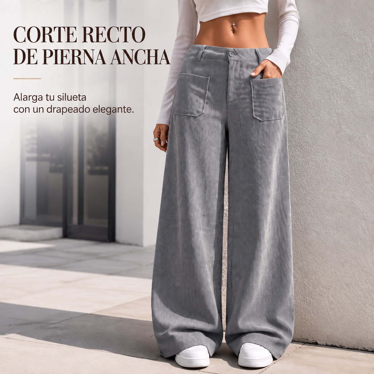 PANTALONES INFORMALES DE MUJER, DE CORTE HOLGADO Y PERNERAS ANCHAS