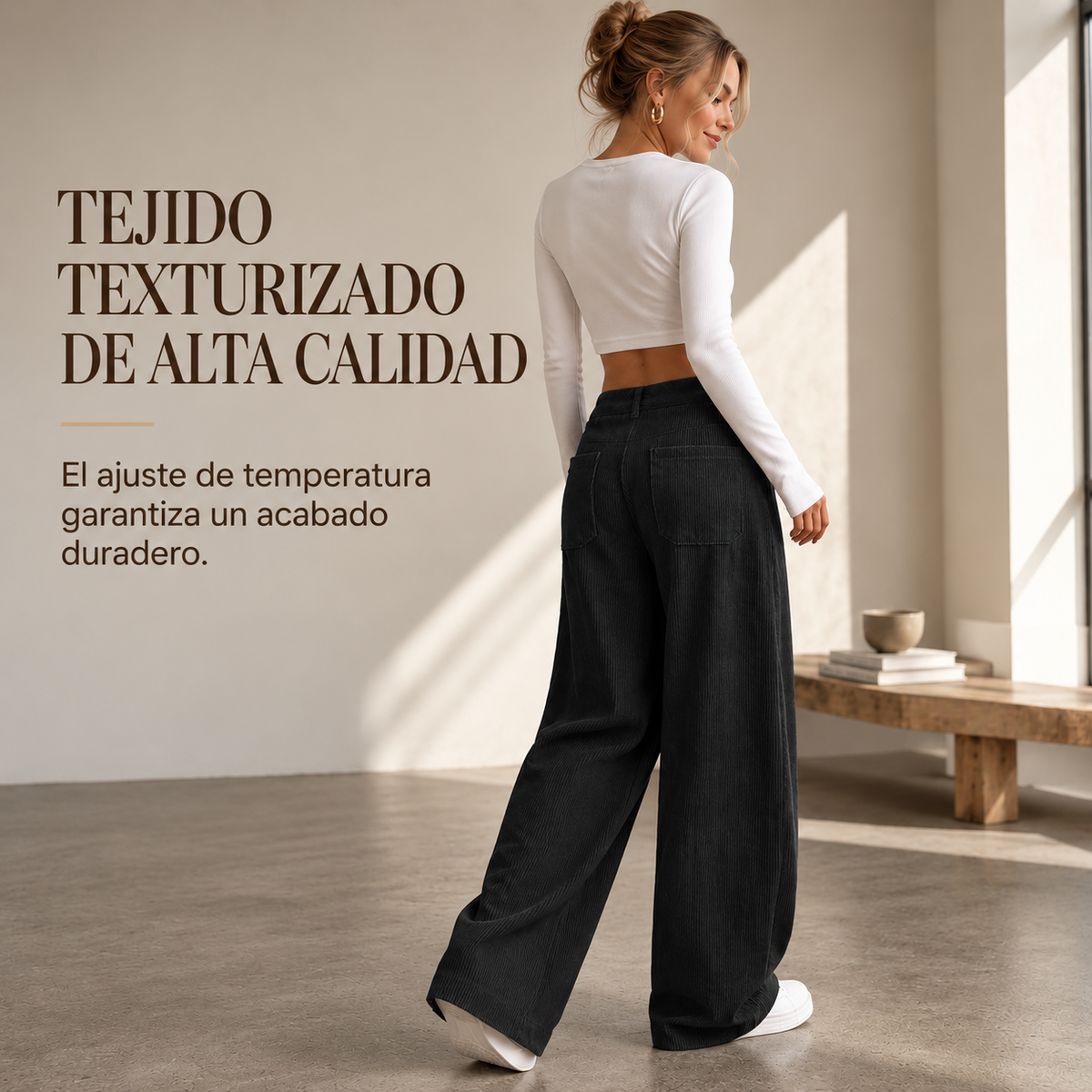 PANTALONES INFORMALES DE MUJER, DE CORTE HOLGADO Y PERNERAS ANCHAS
