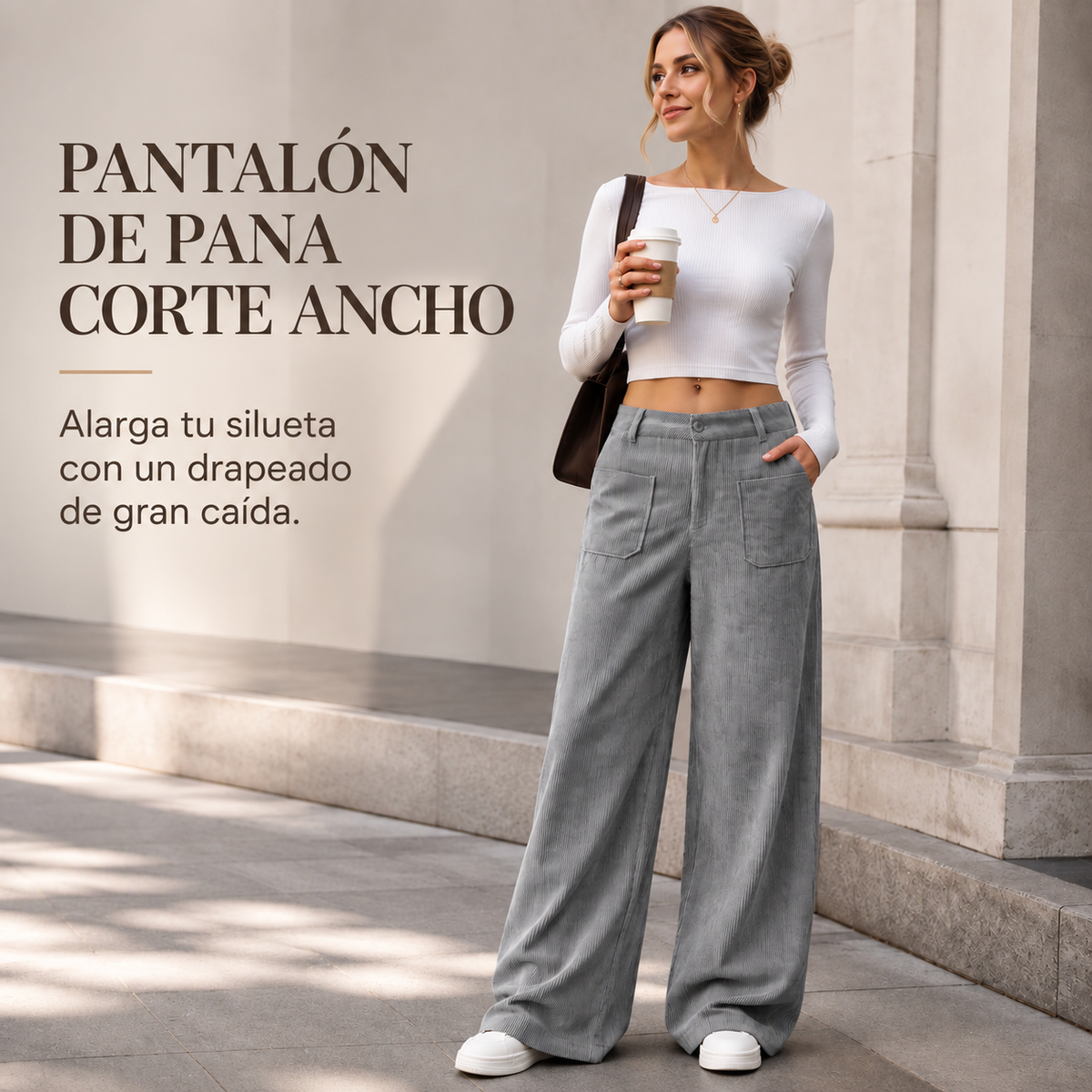 PANTALONES INFORMALES DE MUJER, DE CORTE HOLGADO Y PERNERAS ANCHAS