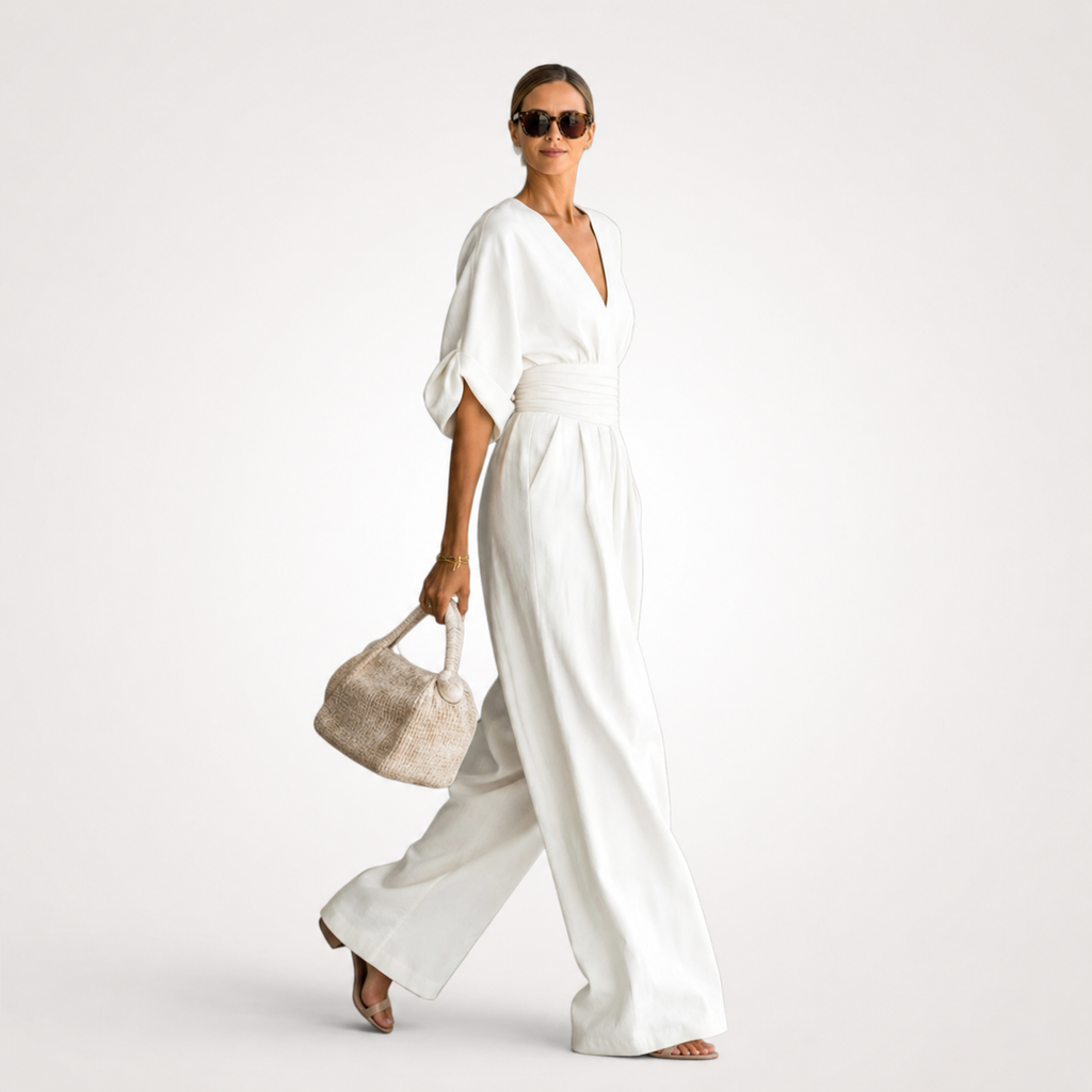 ISABELA - ELEGANTE MONO CON CUELLO EN V