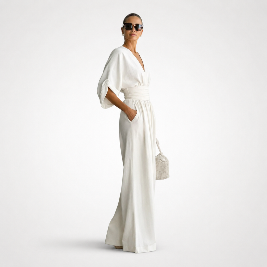 ISABELA - ELEGANTE MONO CON CUELLO EN V