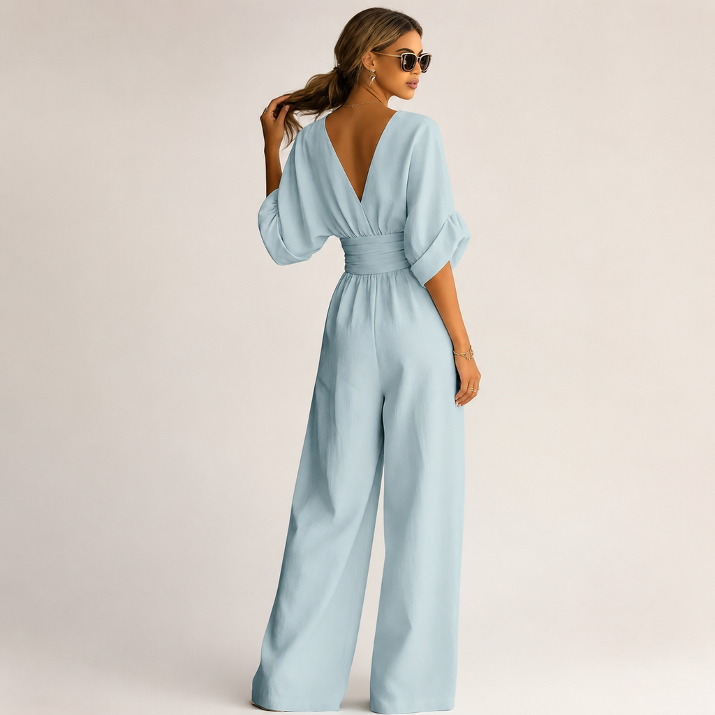 ISABELA - ELEGANTE MONO CON CUELLO EN V