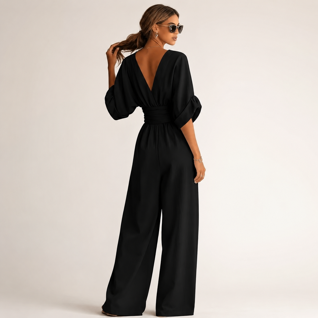 ISABELA - ELEGANTE MONO CON CUELLO EN V
