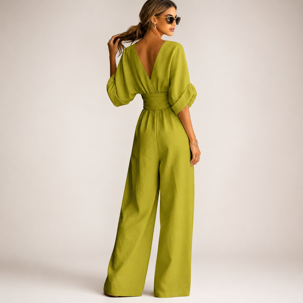 ISABELA - ELEGANTE MONO CON CUELLO EN V