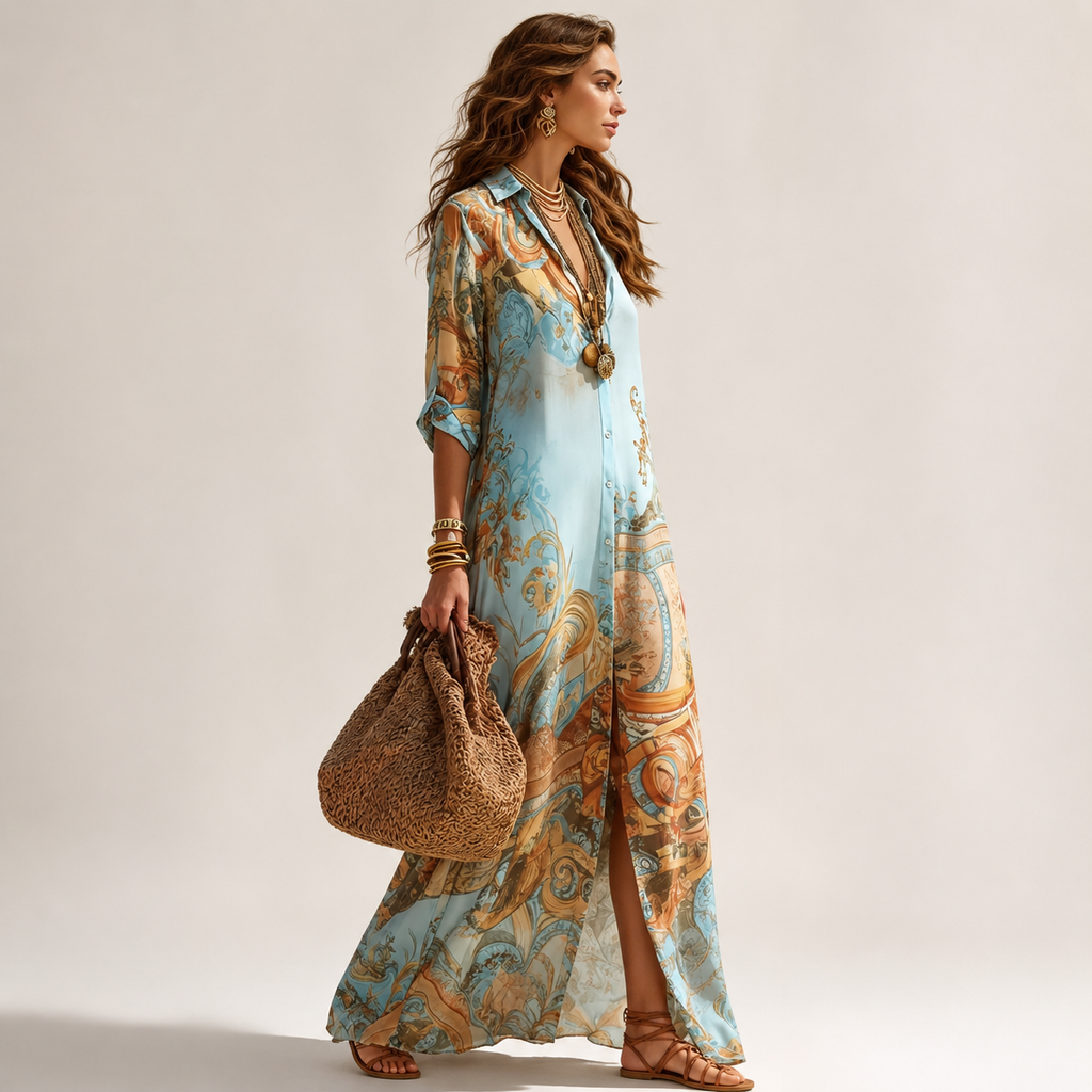 LORENA - VESTIDO CAMISERO MEDITERRÁNEO