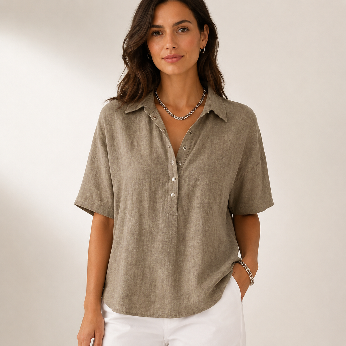 RAFAELA - CAMISA CON CUELLO Y BOTONES