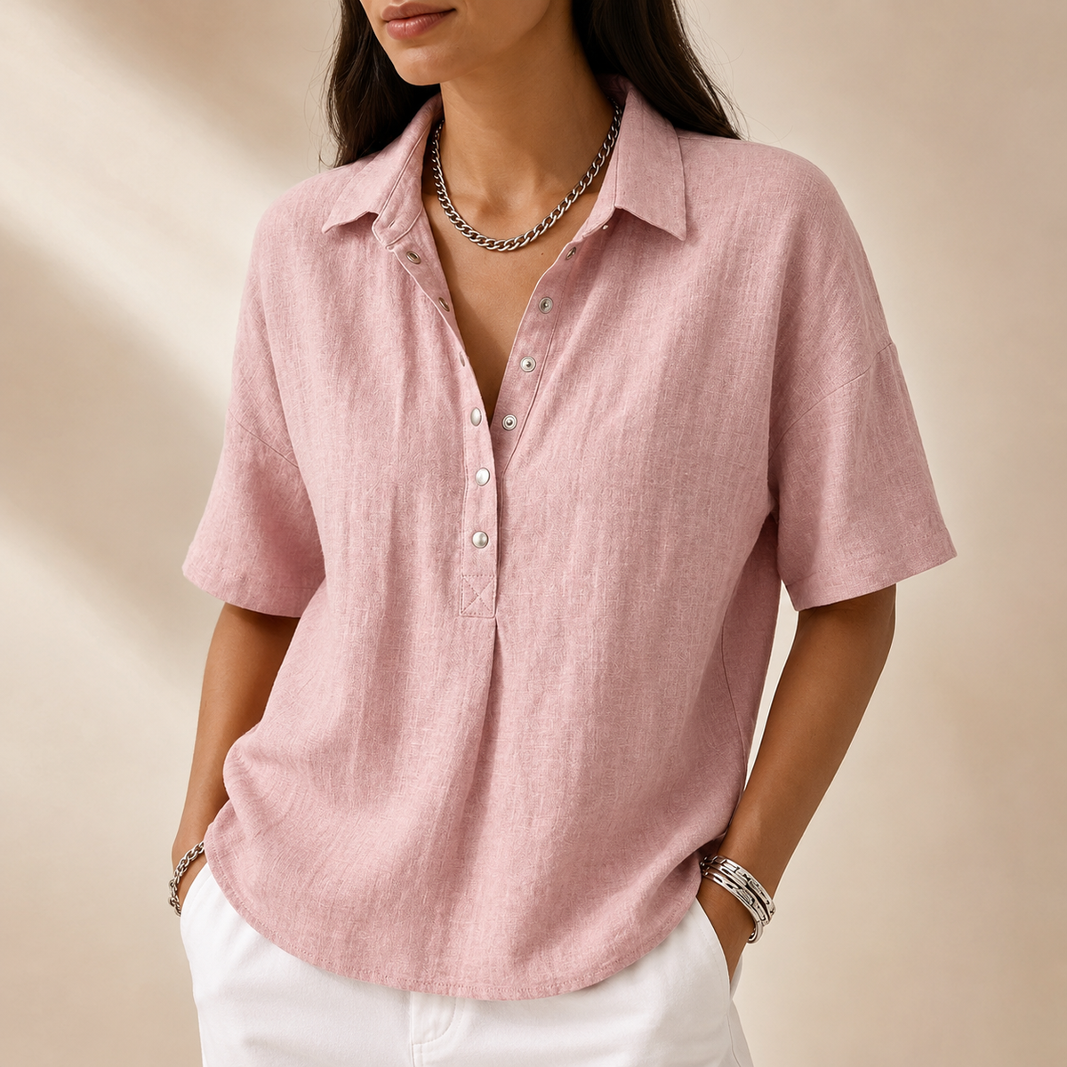 RAFAELA - CAMISA CON CUELLO Y BOTONES