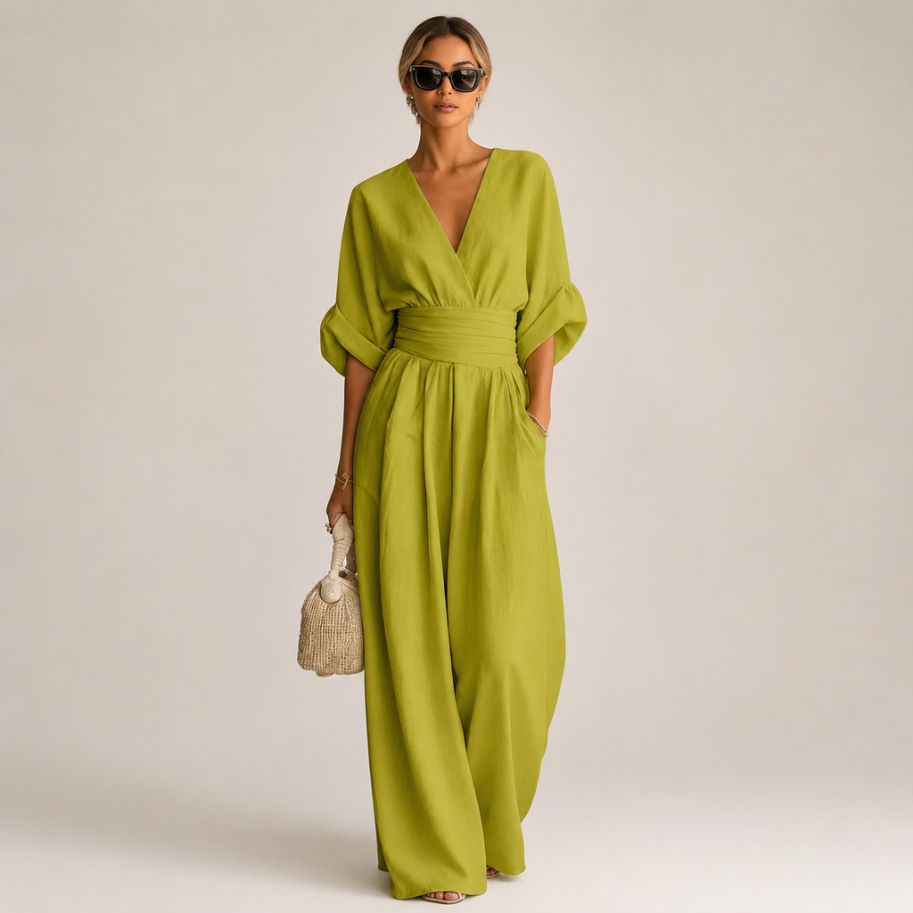 ISABELA - ELEGANTE MONO CON CUELLO EN V