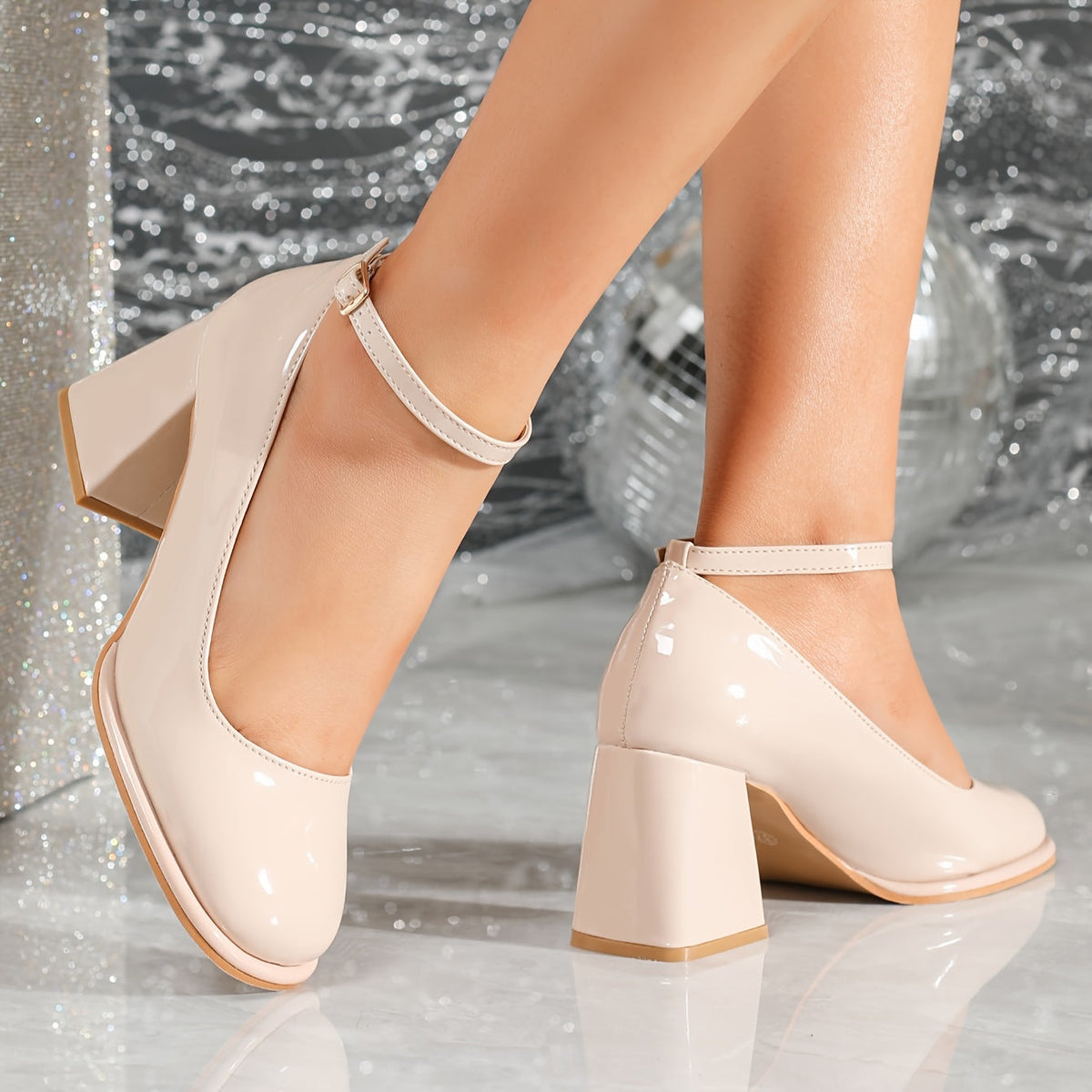 CELESTE™ | ZAPATOS DE TACÓN DE CHAROL CON TIRA