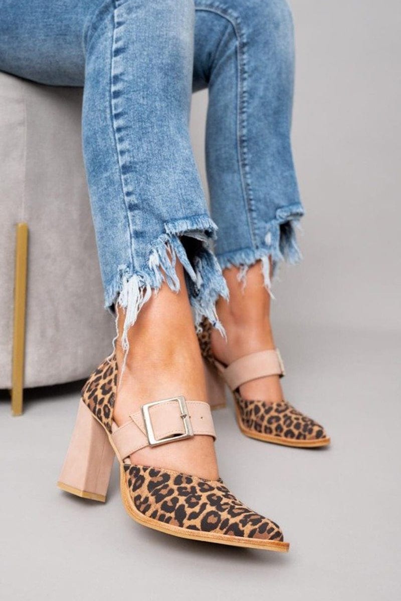 ILANA | ZAPATOS DE TACÓN GRUESO CON ESTAMPADO LEOPARDO