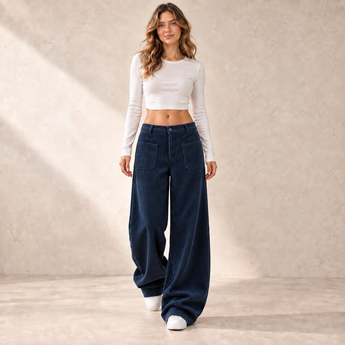 Pantalón ancho de mujer azul oscuro - Cayetana Soler