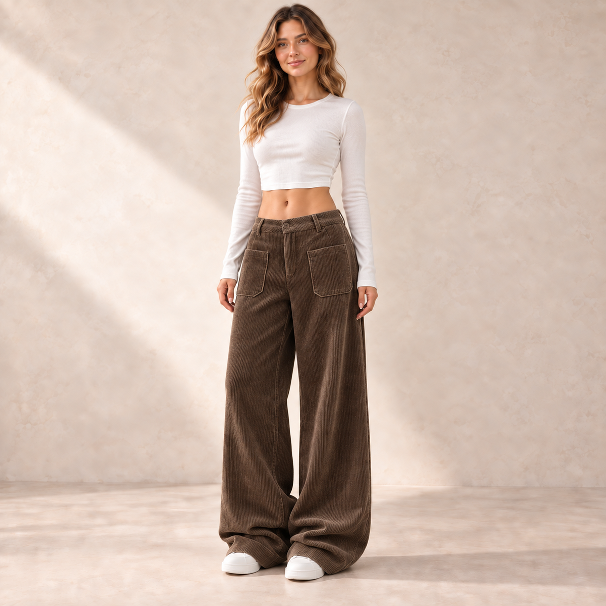 Pantalón ancho de mujer café - Cayetana Soler