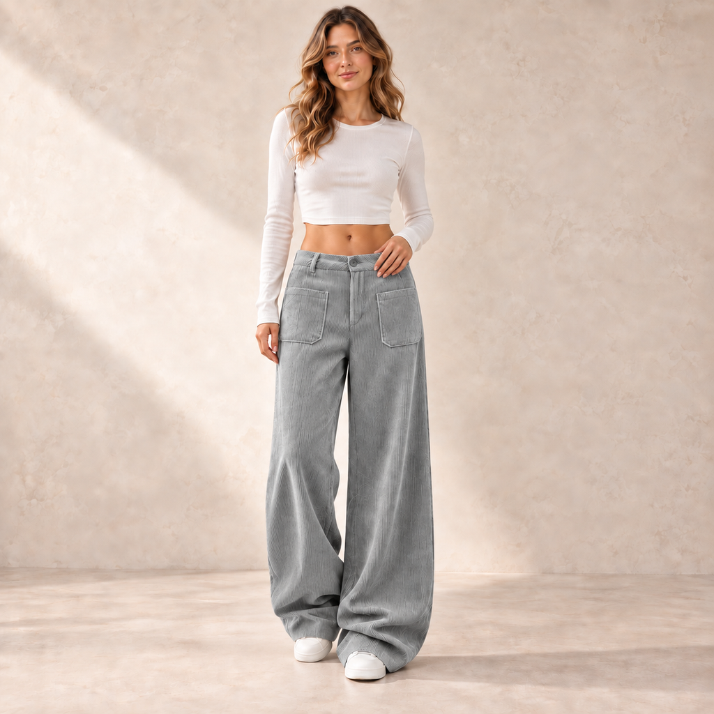 Pantalón ancho de mujer gris - Cayetana Soler