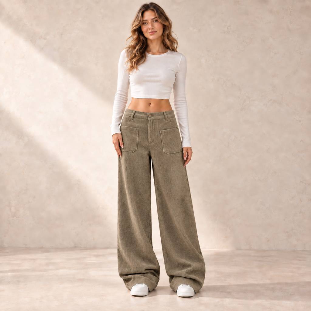 Pantalón ancho de mujer kaki - Cayetana Soler